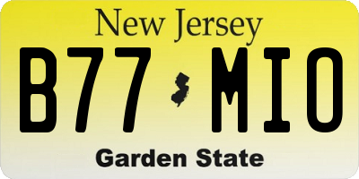 NJ license plate B77MIO