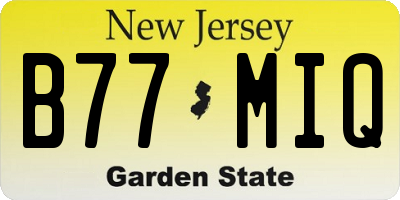 NJ license plate B77MIQ
