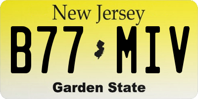 NJ license plate B77MIV