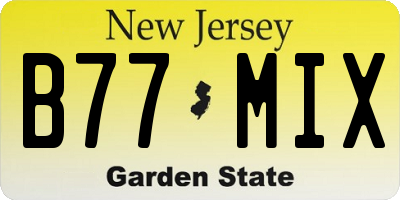 NJ license plate B77MIX