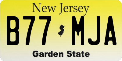 NJ license plate B77MJA