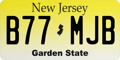 NJ license plate B77MJB