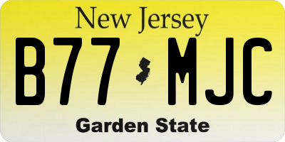 NJ license plate B77MJC