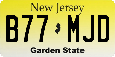 NJ license plate B77MJD