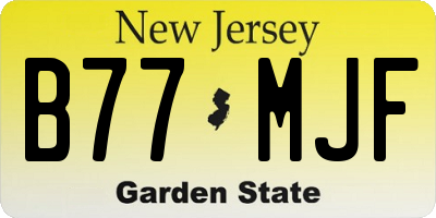 NJ license plate B77MJF