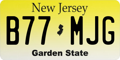 NJ license plate B77MJG