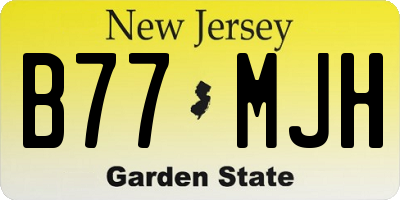 NJ license plate B77MJH