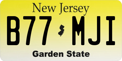 NJ license plate B77MJI