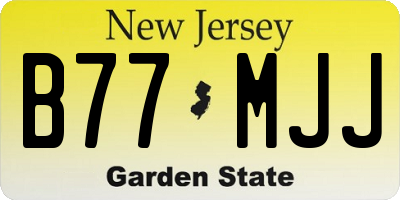 NJ license plate B77MJJ