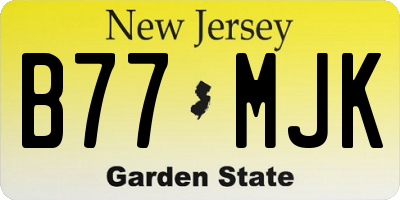 NJ license plate B77MJK
