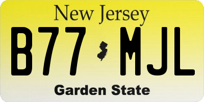 NJ license plate B77MJL