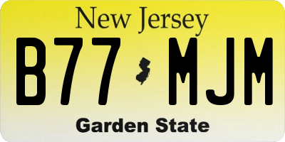 NJ license plate B77MJM