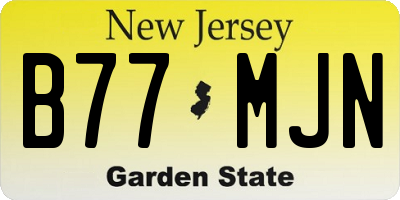 NJ license plate B77MJN