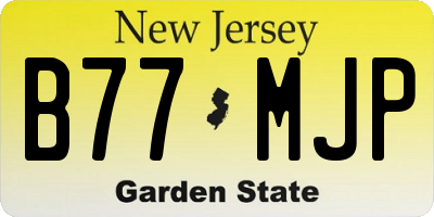 NJ license plate B77MJP