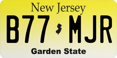 NJ license plate B77MJR