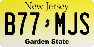 NJ license plate B77MJS