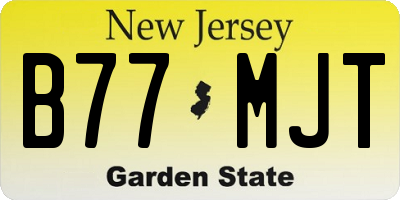 NJ license plate B77MJT