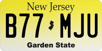 NJ license plate B77MJU