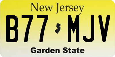 NJ license plate B77MJV