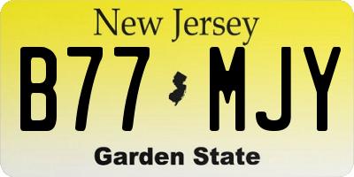 NJ license plate B77MJY