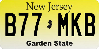 NJ license plate B77MKB