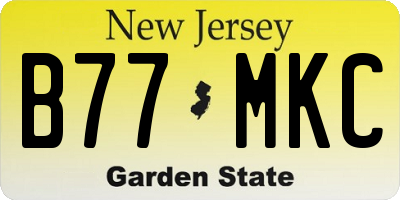 NJ license plate B77MKC
