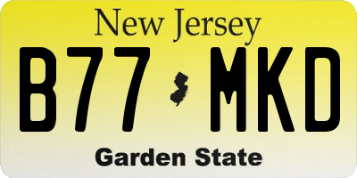 NJ license plate B77MKD