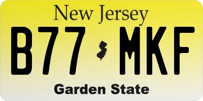 NJ license plate B77MKF