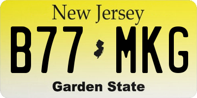 NJ license plate B77MKG
