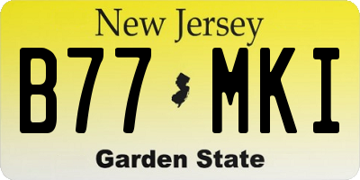 NJ license plate B77MKI