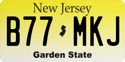 NJ license plate B77MKJ