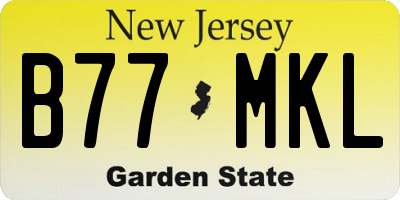 NJ license plate B77MKL