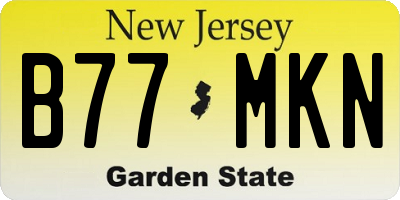 NJ license plate B77MKN