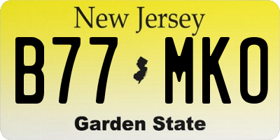 NJ license plate B77MKO