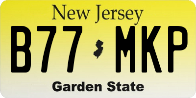 NJ license plate B77MKP