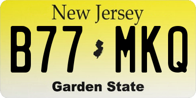 NJ license plate B77MKQ