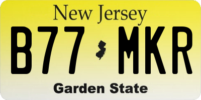 NJ license plate B77MKR