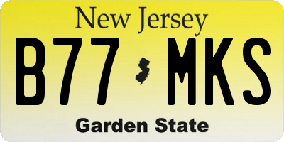 NJ license plate B77MKS