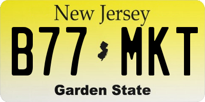 NJ license plate B77MKT