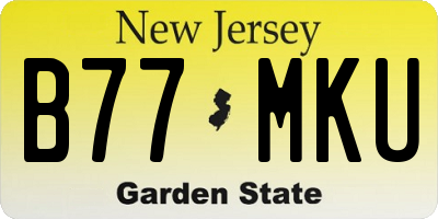 NJ license plate B77MKU