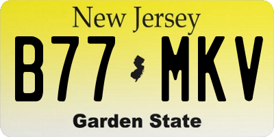 NJ license plate B77MKV