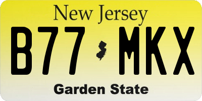 NJ license plate B77MKX
