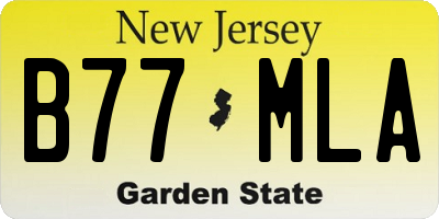 NJ license plate B77MLA