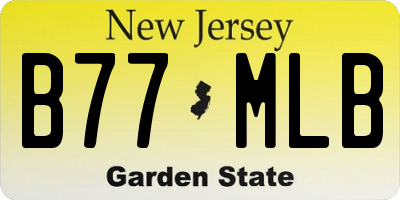NJ license plate B77MLB