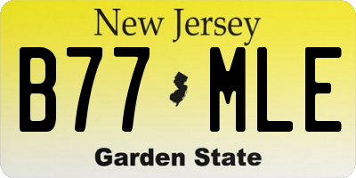 NJ license plate B77MLE