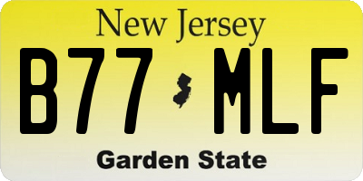NJ license plate B77MLF