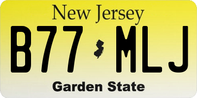 NJ license plate B77MLJ