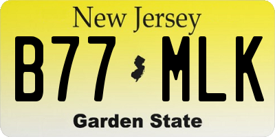 NJ license plate B77MLK