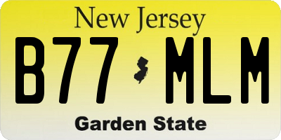 NJ license plate B77MLM