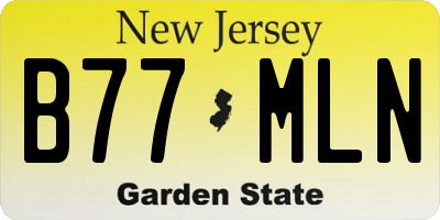 NJ license plate B77MLN